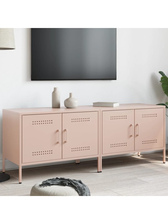 TV skříňky 2 ks růžové 68 x 39 x 50,5 cm ocel