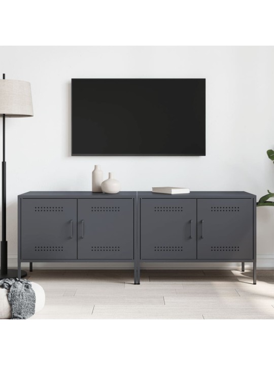TV skříňky 2 ks antracitové 68 x 39 x 50,5 cm ocel