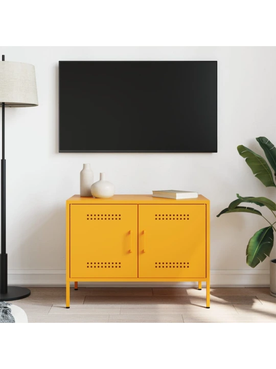 TV skříňka hořčicově žlutá 68 x 39 x 50,5 cm ocel