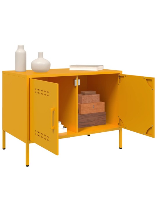 TV skříňky 2 ks hořčicově žluté 68 x 39 x 50,5 cm ocel
