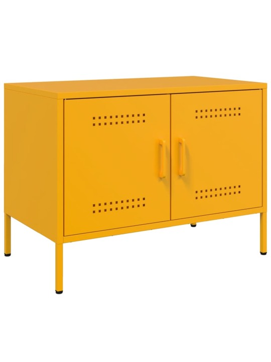 TV skříňky 2 ks hořčicově žluté 68 x 39 x 50,5 cm ocel