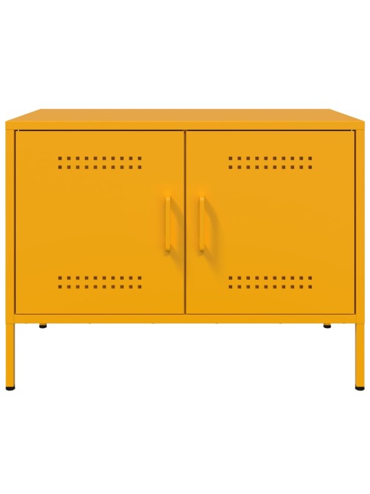 TV skříňky 2 ks hořčicově žluté 68 x 39 x 50,5 cm ocel