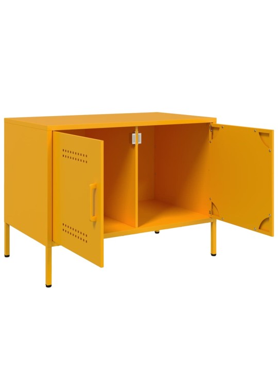 TV skříňky 2 ks hořčicově žluté 68 x 39 x 50,5 cm ocel
