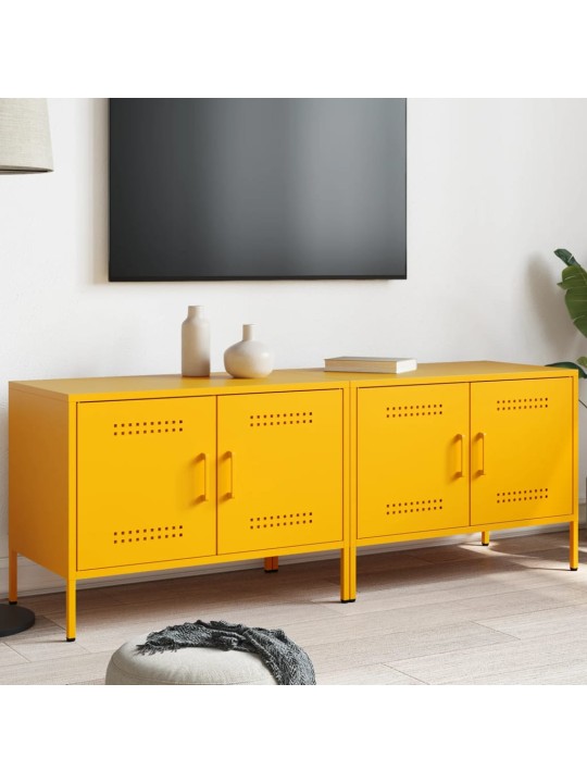 TV skříňky 2 ks hořčicově žluté 68 x 39 x 50,5 cm ocel