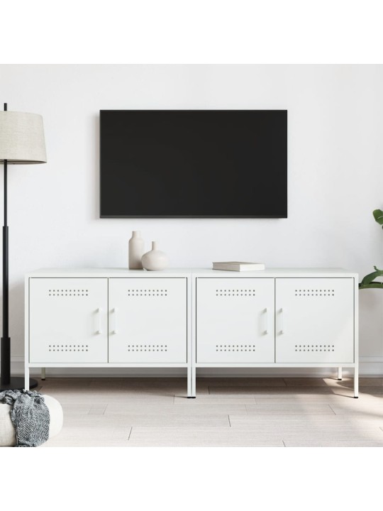 TV skříňky 2 ks bílé 68 x 39 x 50,5 cm ocel