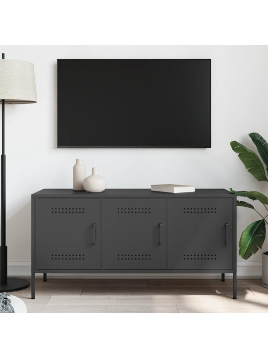 TV skříňka černá 100,5 x 39 x 50,5 cm ocel