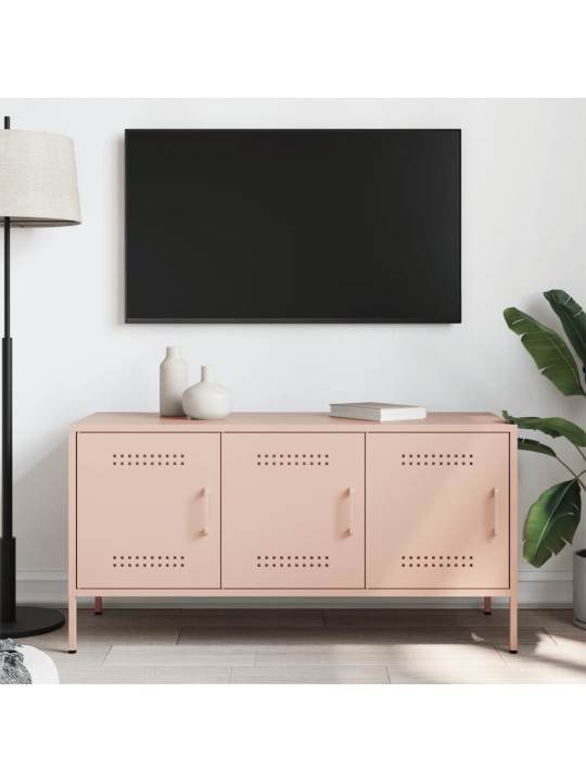 TV skříňka růžová 100,5 x 39 x 50,5 cm ocel