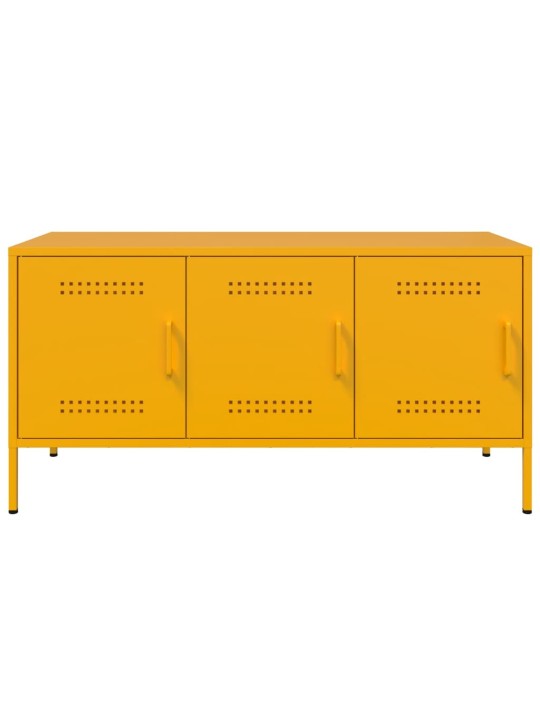 TV skříňka hořčicově žlutá 100,5 x 39 x 50,5 cm ocel