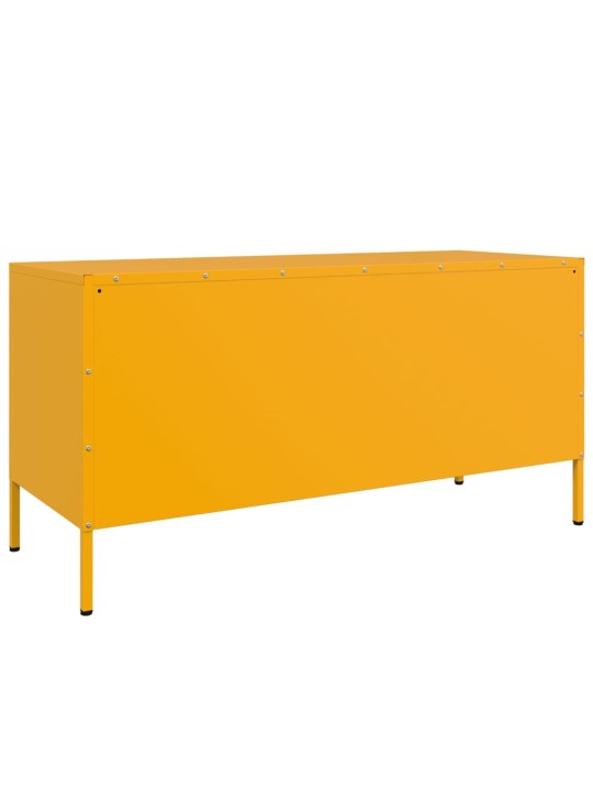 TV skříňka hořčicově žlutá 100,5 x 39 x 50,5 cm ocel