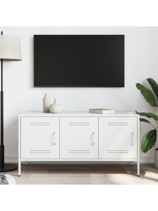 TV skříňka bílá 100,5 x 39 x 50,5 cm ocel