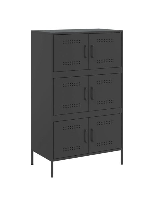 Skříň highboard černá 68 x 39 x 113 cm ocel