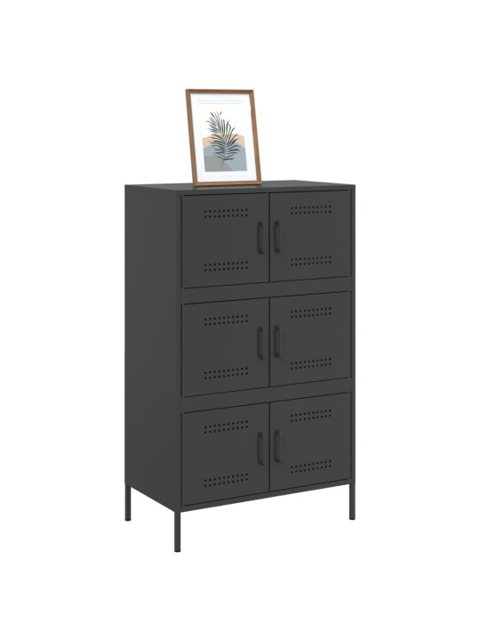 Skříň highboard černá 68 x 39 x 113 cm ocel