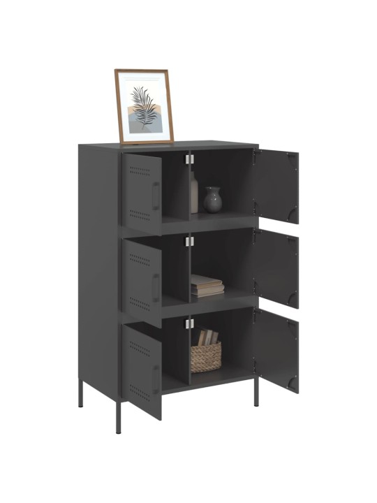 Skříň highboard černá 68 x 39 x 113 cm ocel