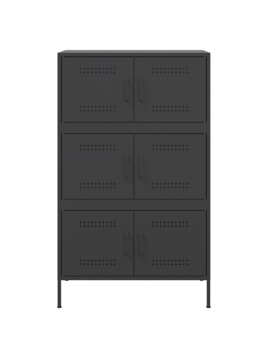 Skříň highboard černá 68 x 39 x 113 cm ocel
