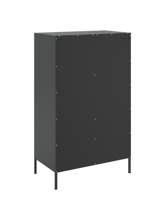 Skříň highboard černá 68 x 39 x 113 cm ocel