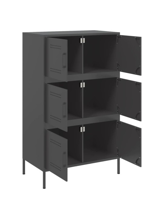 Skříň highboard černá 68 x 39 x 113 cm ocel