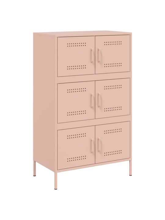 Skříň highboard růžová 68 x 39 x 113 cm ocel