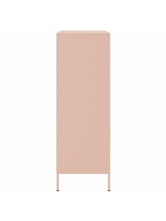 Skříň highboard růžová 68 x 39 x 113 cm ocel