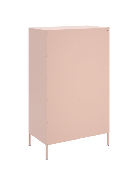 Skříň highboard růžová 68 x 39 x 113 cm ocel