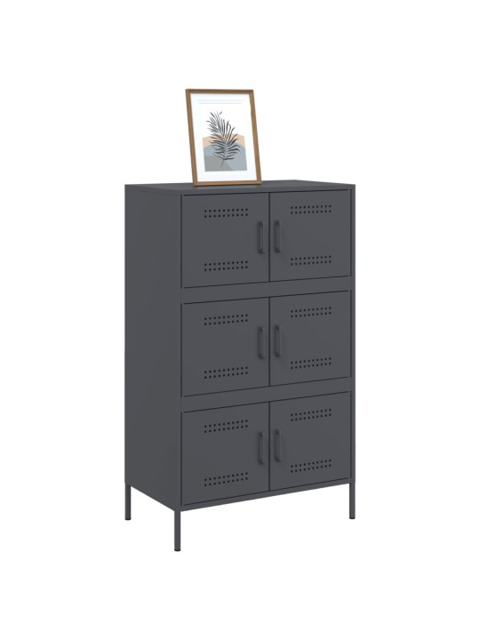Skříň highboard antracitová 68 x 39 x 113 cm ocel