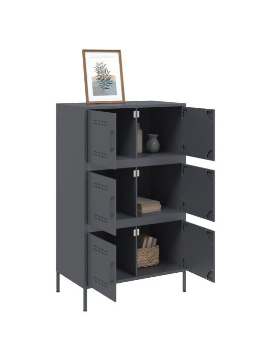 Skříň highboard antracitová 68 x 39 x 113 cm ocel