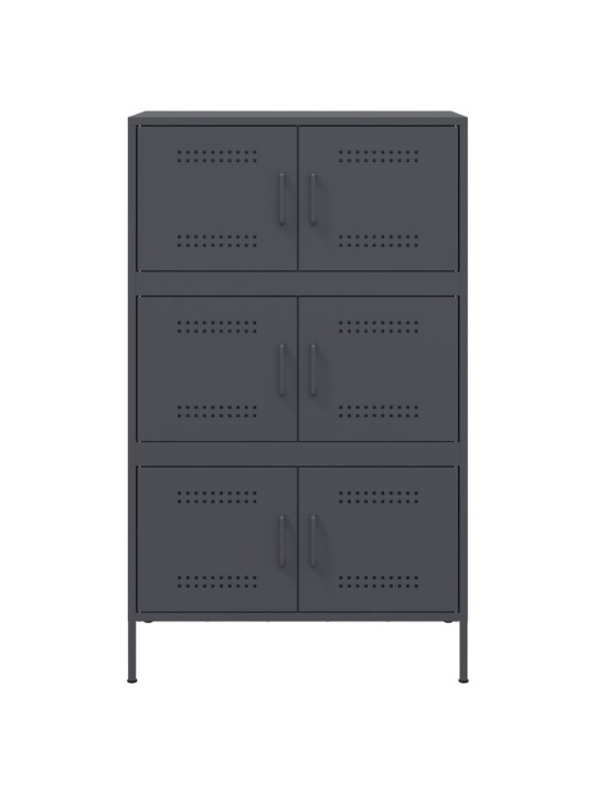 Skříň highboard antracitová 68 x 39 x 113 cm ocel