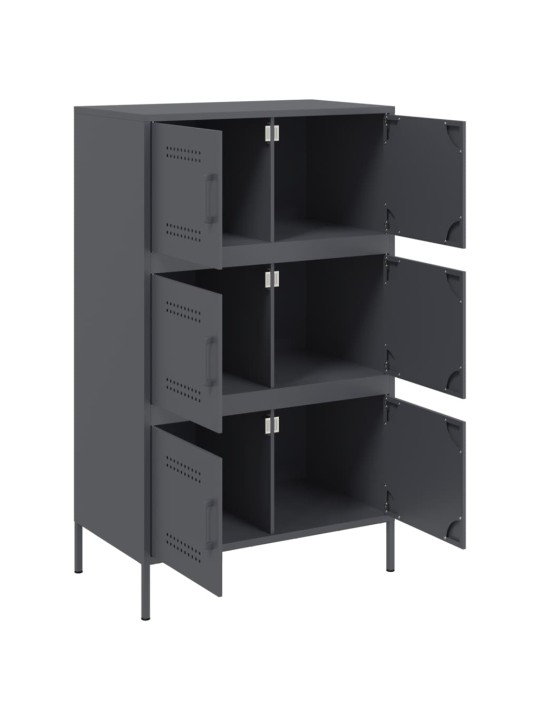 Skříň highboard antracitová 68 x 39 x 113 cm ocel