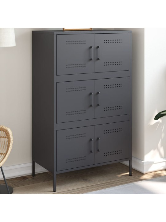 Skříň highboard antracitová 68 x 39 x 113 cm ocel