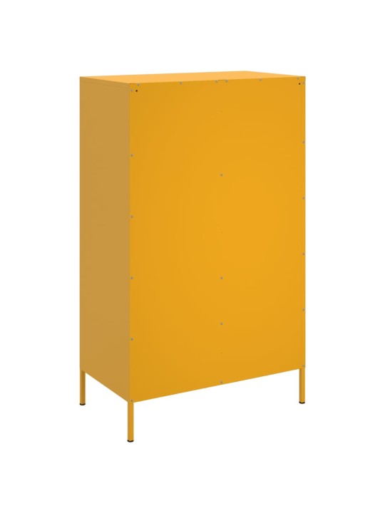 Skříň highboard hořčicově žlutá 68 x 39 x 113 cm ocel