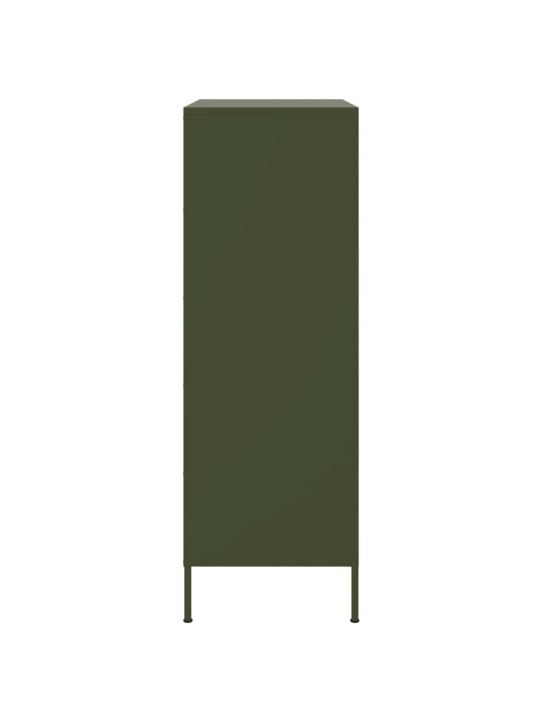 Skříň highboard olivově zelená 68 x 39 x 113 cm ocel