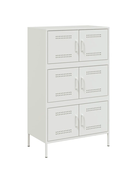 Skříň highboard bílá 68 x 39 x 113 cm ocel