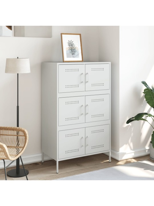 Skříň highboard bílá 68 x 39 x 113 cm ocel
