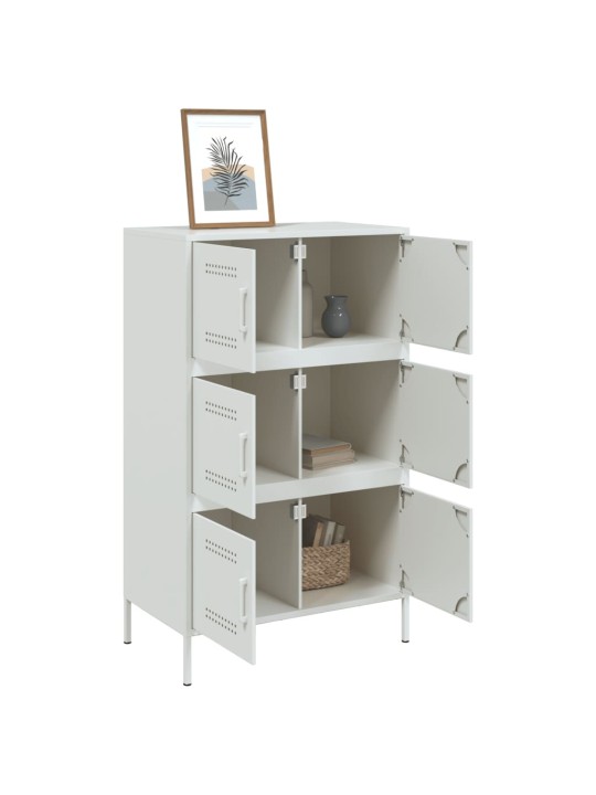 Skříň highboard bílá 68 x 39 x 113 cm ocel