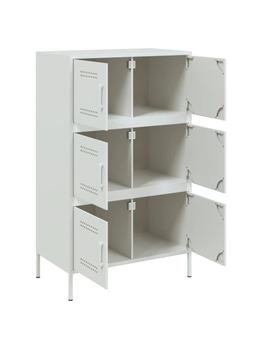 Skříň highboard bílá 68 x 39 x 113 cm ocel