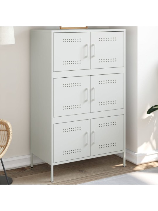 Skříň highboard bílá 68 x 39 x 113 cm ocel