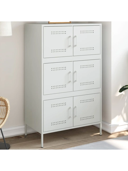 Skříň highboard bílá 68 x 39 x 113 cm ocel
