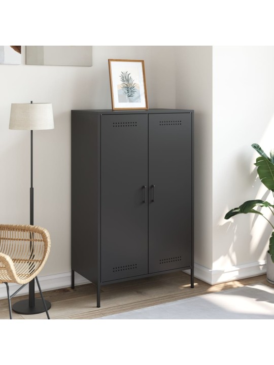 Skříň highboard černá 68 x 39 x 113 cm ocel