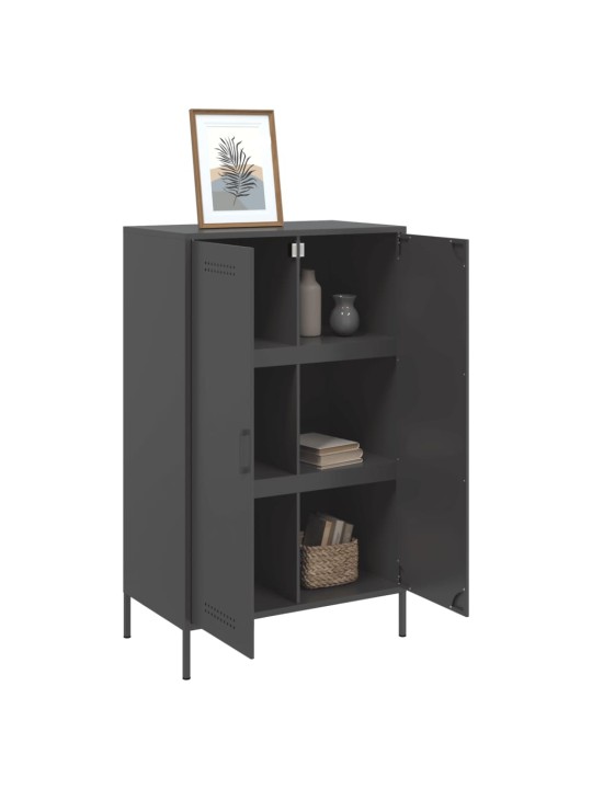 Skříň highboard černá 68 x 39 x 113 cm ocel