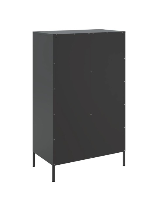 Skříň highboard černá 68 x 39 x 113 cm ocel