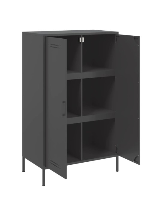 Skříň highboard černá 68 x 39 x 113 cm ocel