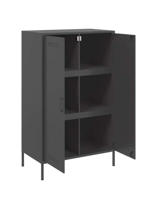 Skříň highboard černá 68 x 39 x 113 cm ocel