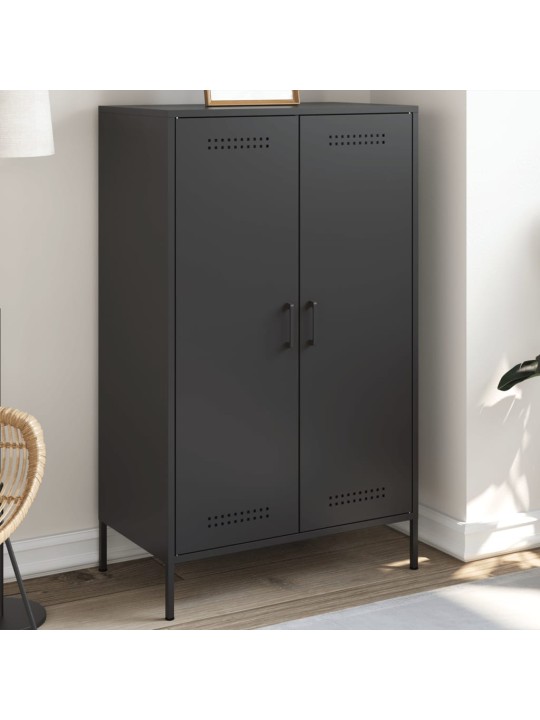 Skříň highboard černá 68 x 39 x 113 cm ocel