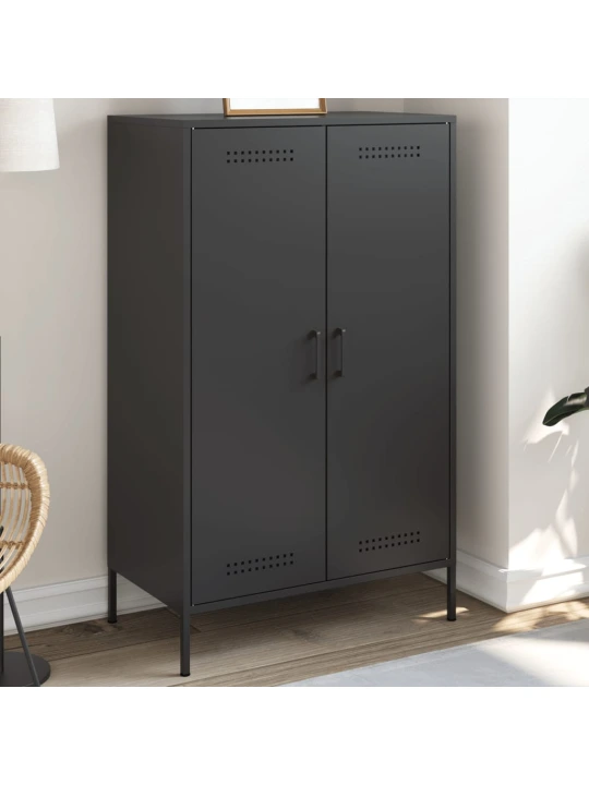 Skříň highboard černá 68 x 39 x 113 cm ocel