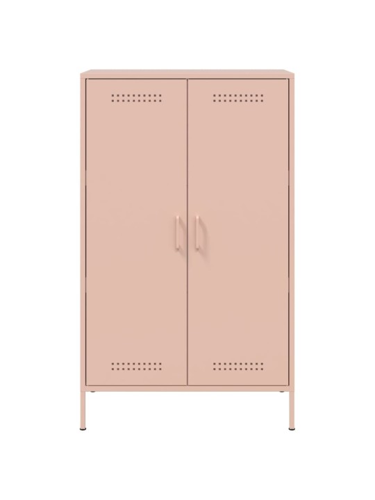Skříň highboard růžová 68 x 39 x 113 cm ocel