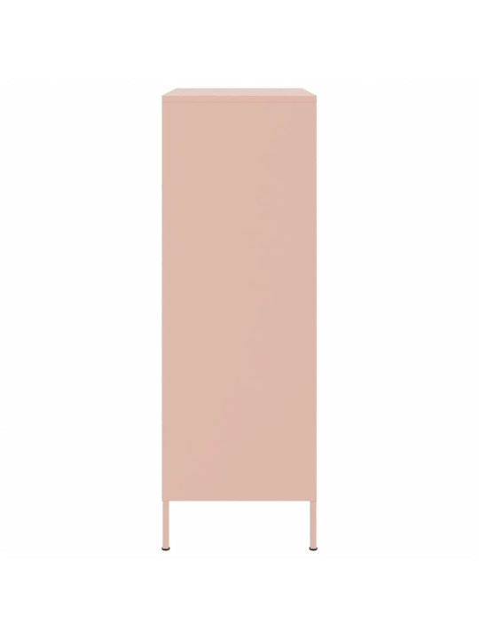 Skříň highboard růžová 68 x 39 x 113 cm ocel