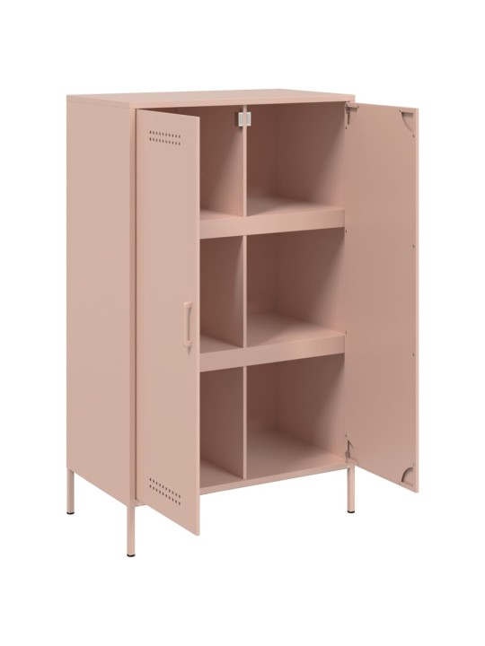 Skříň highboard růžová 68 x 39 x 113 cm ocel