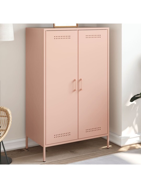 Skříň highboard růžová 68 x 39 x 113 cm ocel