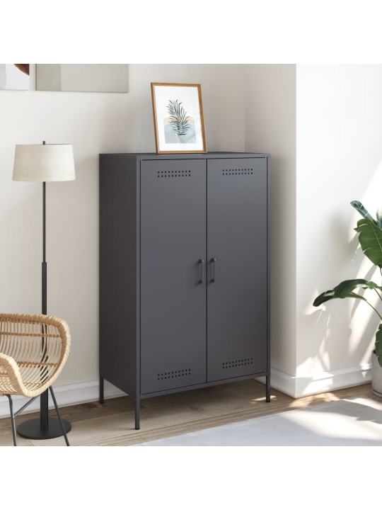 Skříň highboard antracitová 68 x 39 x 113 cm ocel