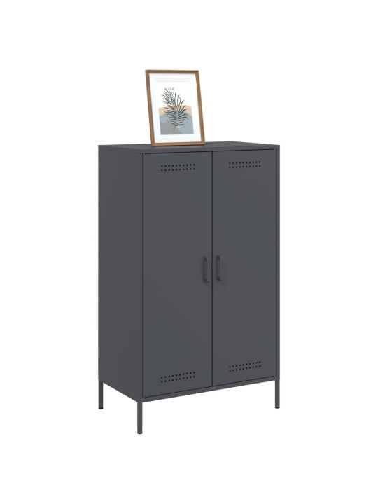 Skříň highboard antracitová 68 x 39 x 113 cm ocel