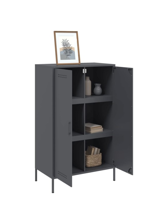 Skříň highboard antracitová 68 x 39 x 113 cm ocel